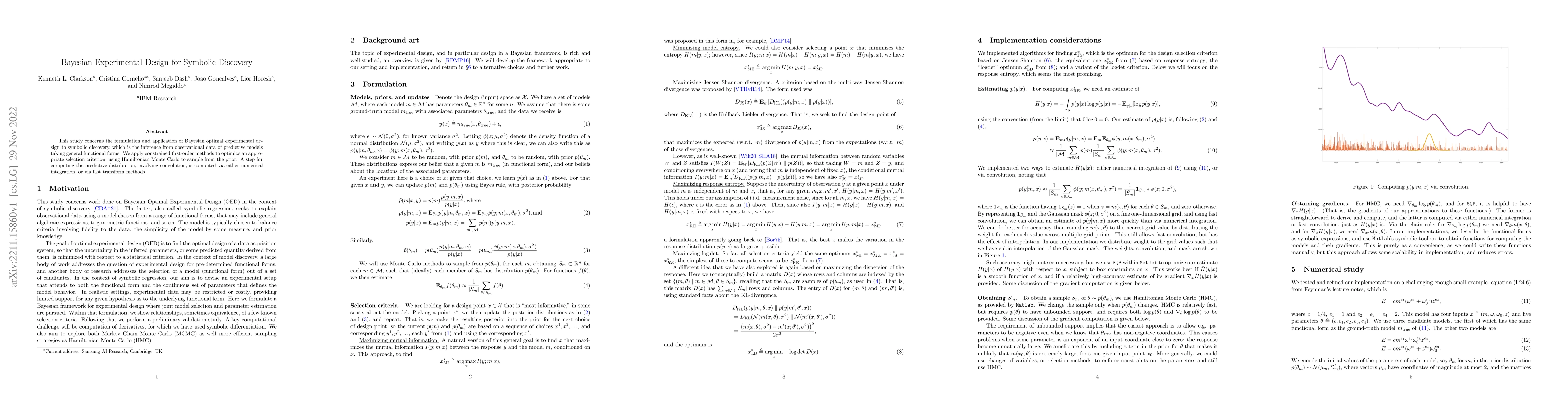 Thumbnail for Bayesian Experimental Design for Symbolic Discovery