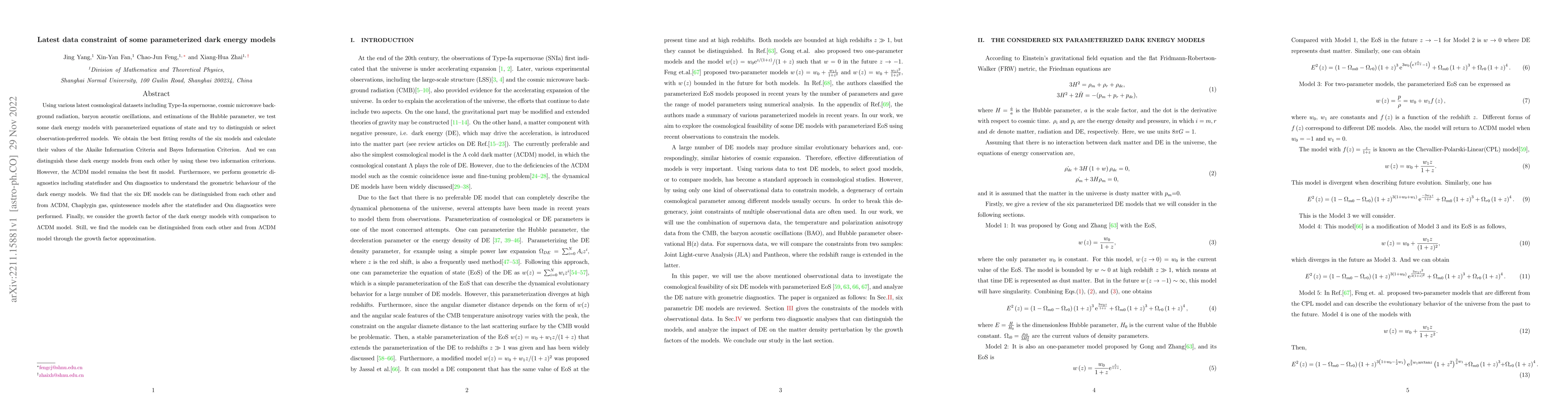 Thumbnail for Latest data constraint of some parameterized dark energy models