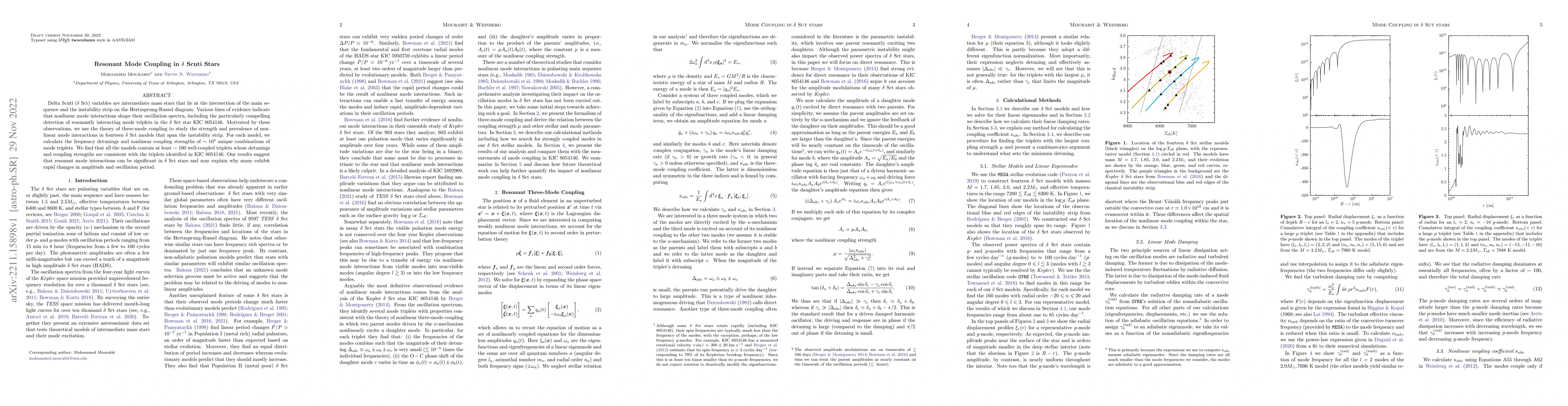 Thumbnail for Resonant Mode Coupling in $\delta$ Scuti Stars