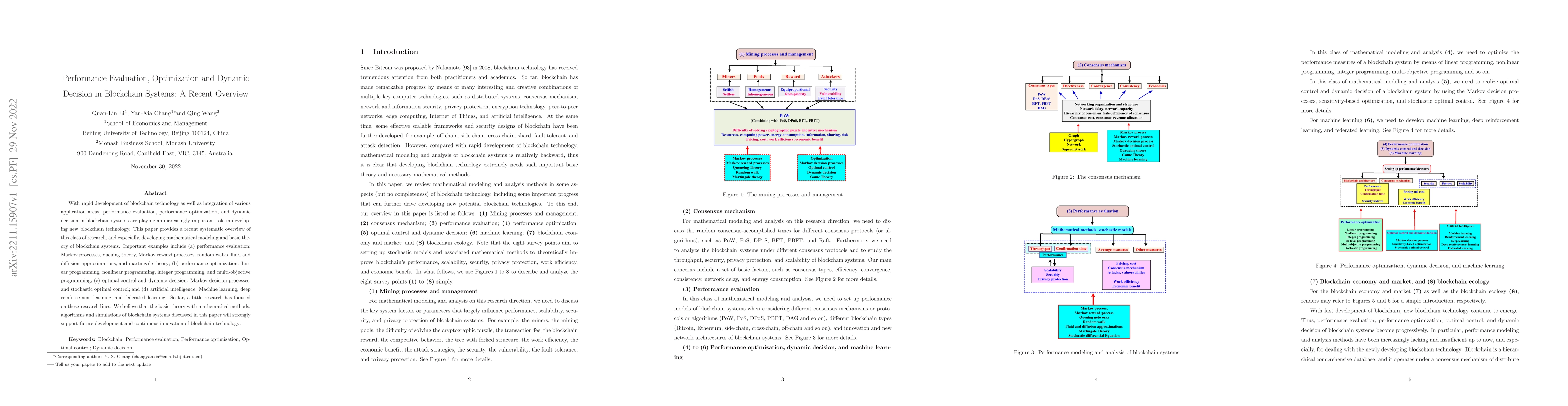 Thumbnail for Performance Evaluation, Optimization and Dynamic Decision in Blockchain
  Systems: A Recent Overview