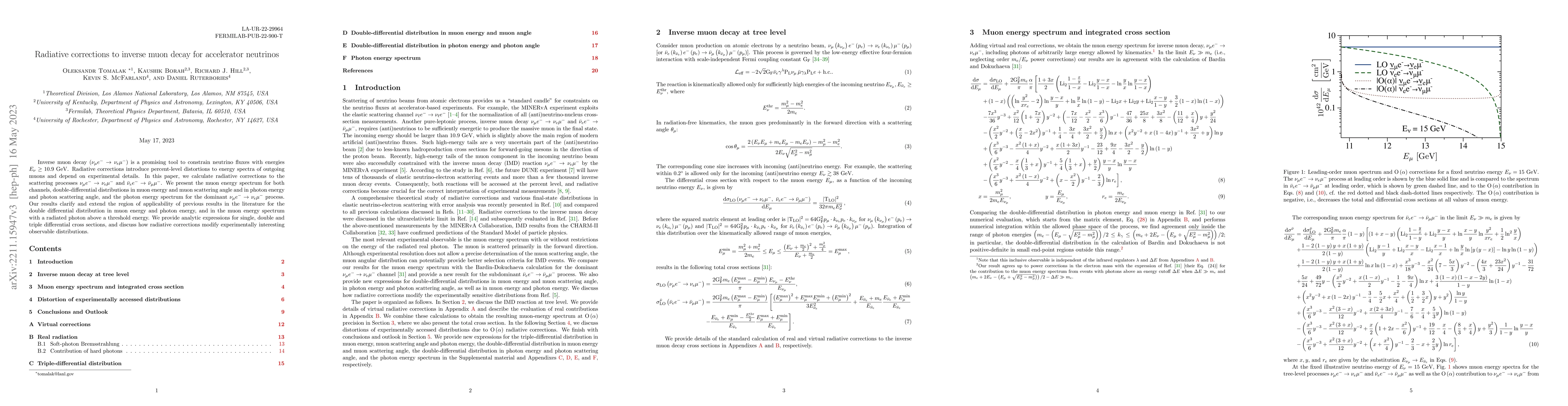 Thumbnail for Radiative corrections to inverse muon decay for accelerator neutrinos
