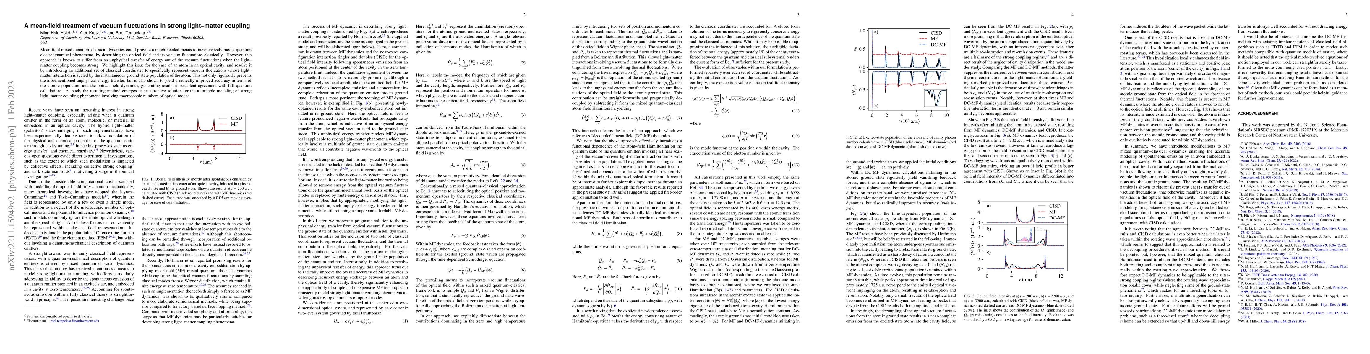 Thumbnail for A Mean-Field Treatment of Vacuum Fluctuations in Strong Light-Matter
  Coupling