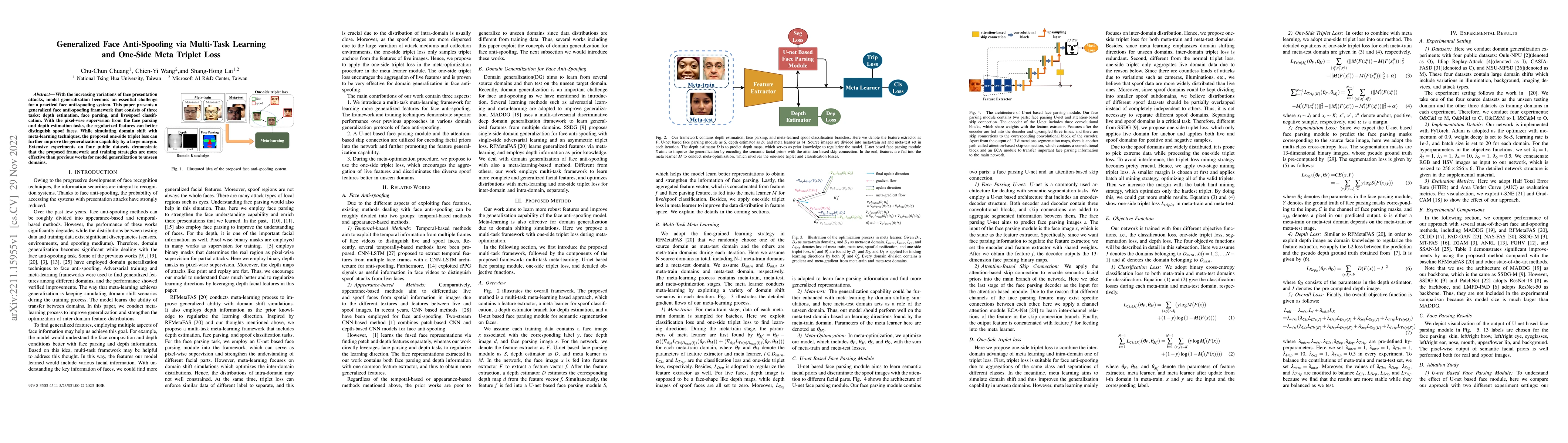 Thumbnail for Generalized Face Anti-Spoofing via Multi-Task Learning and One-Side Meta
  Triplet Loss