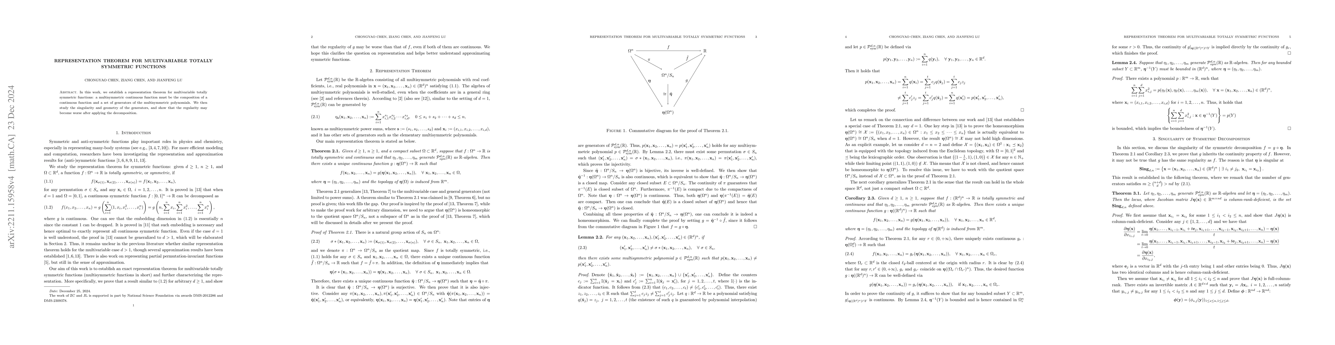 Thumbnail for Representation Theorem for Multivariable Totally Symmetric Functions