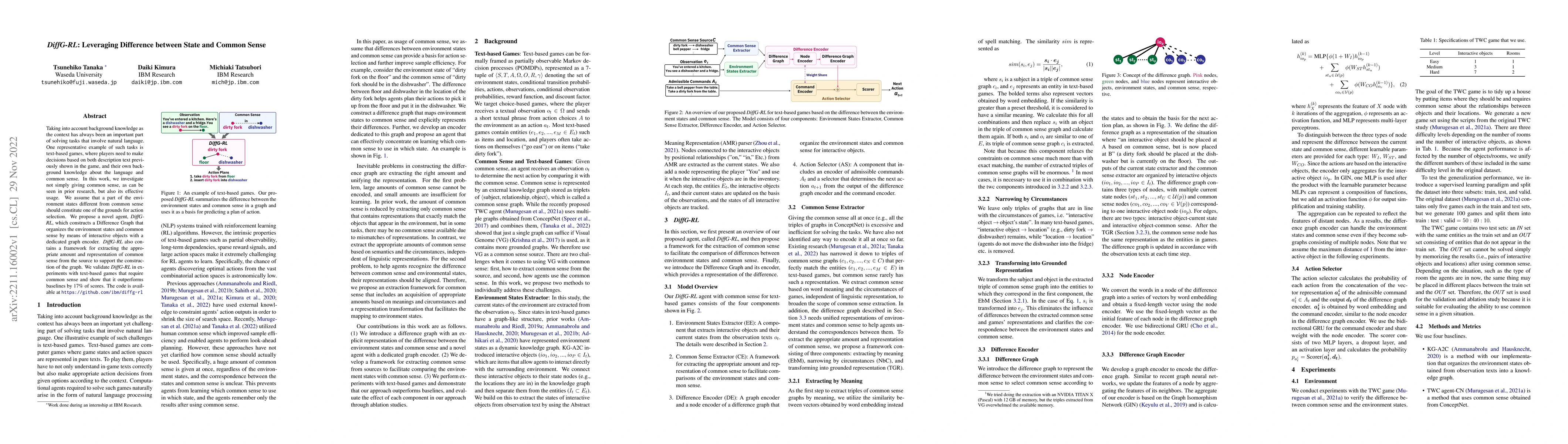 Thumbnail for DiffG-RL: Leveraging Difference between State and Common Sense
