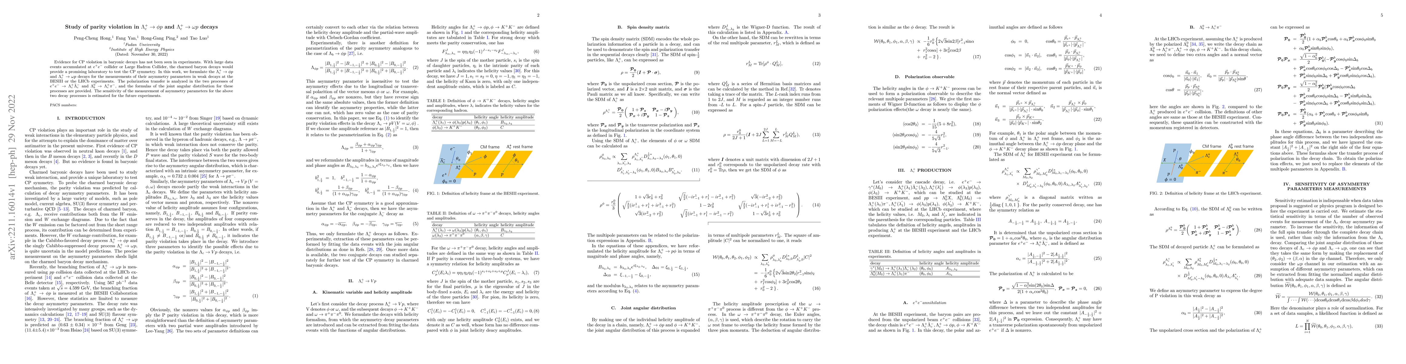 Thumbnail for Study of parity violation in $\Lambda_c^+\to\phi p$ and $\Lambda_c^+ \to
  \omega p$ decays