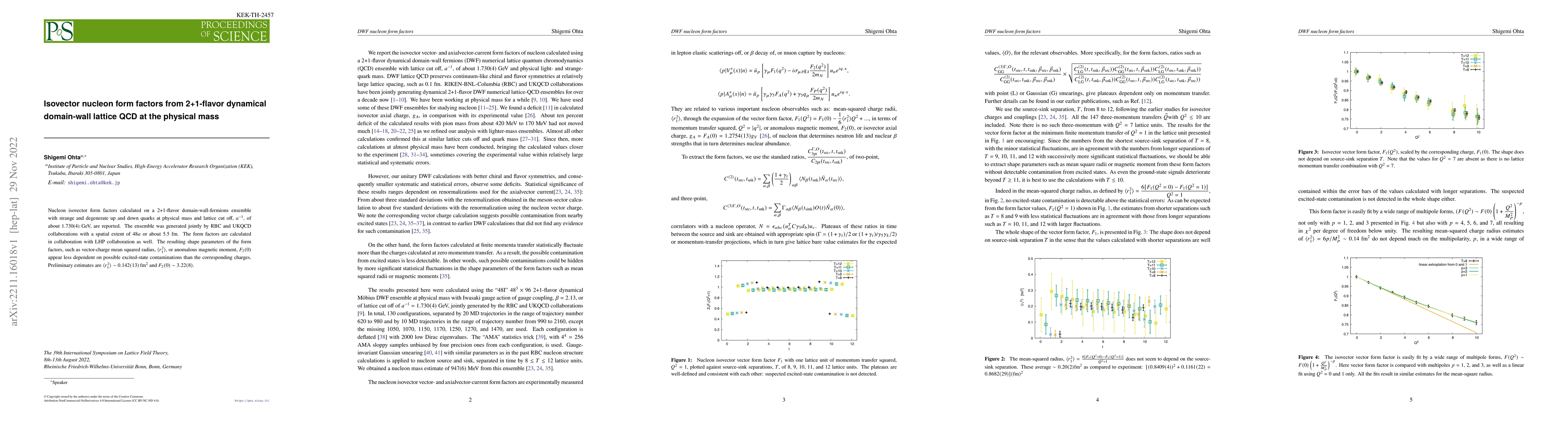Thumbnail for Isovector nucleon form factors from 2+1-flavor dynamical domain-wall
  lattice QCD at the physical mass