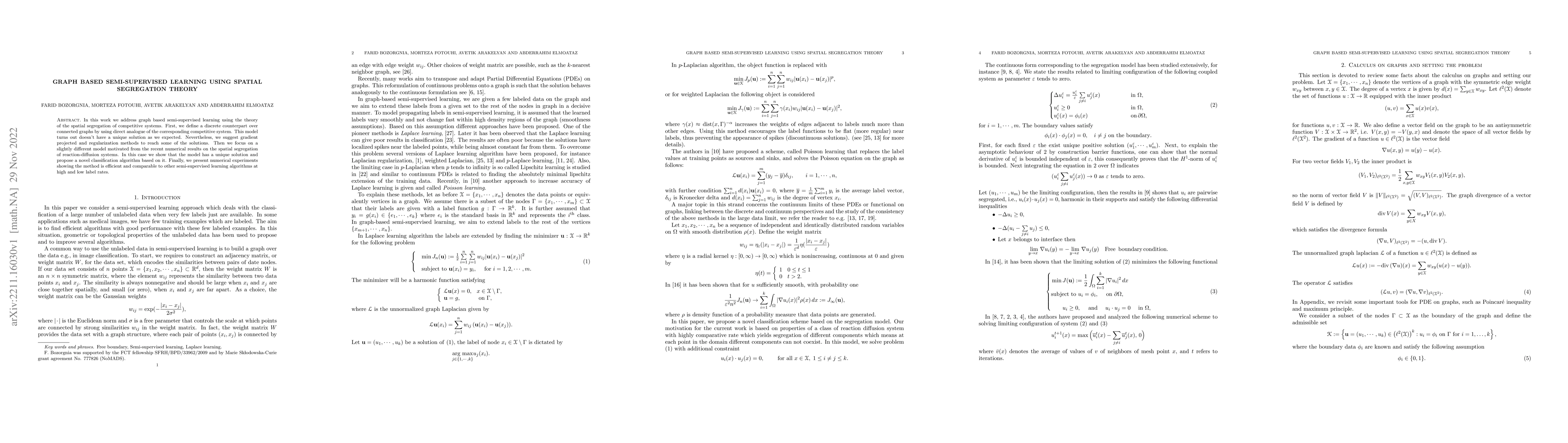 Thumbnail for Graph Based Semi-supervised Learning Using Spatial Segregation Theory