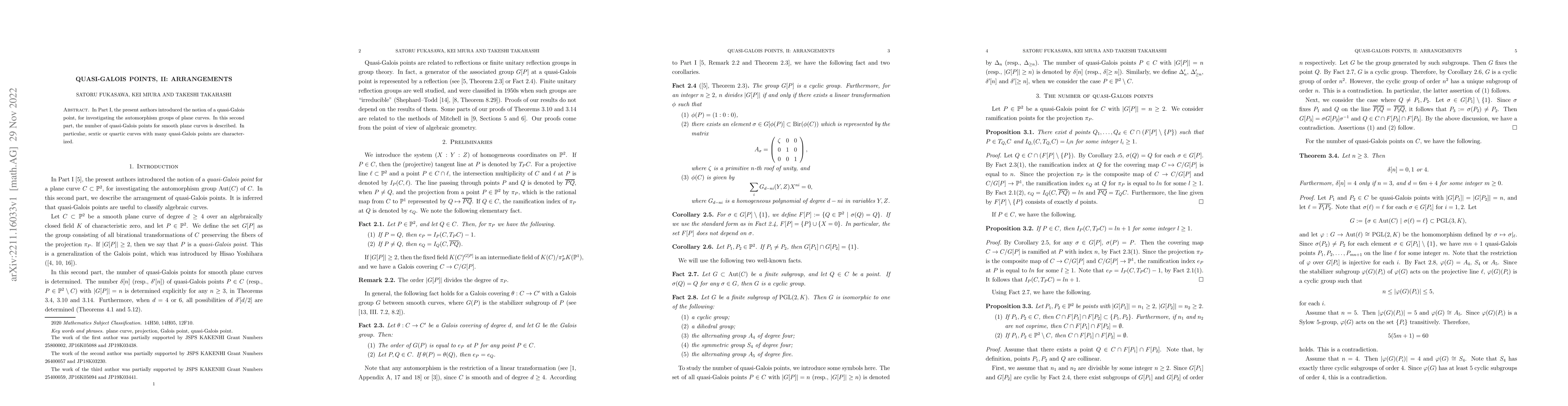 Thumbnail for Quasi-Galois points, II: Arrangements