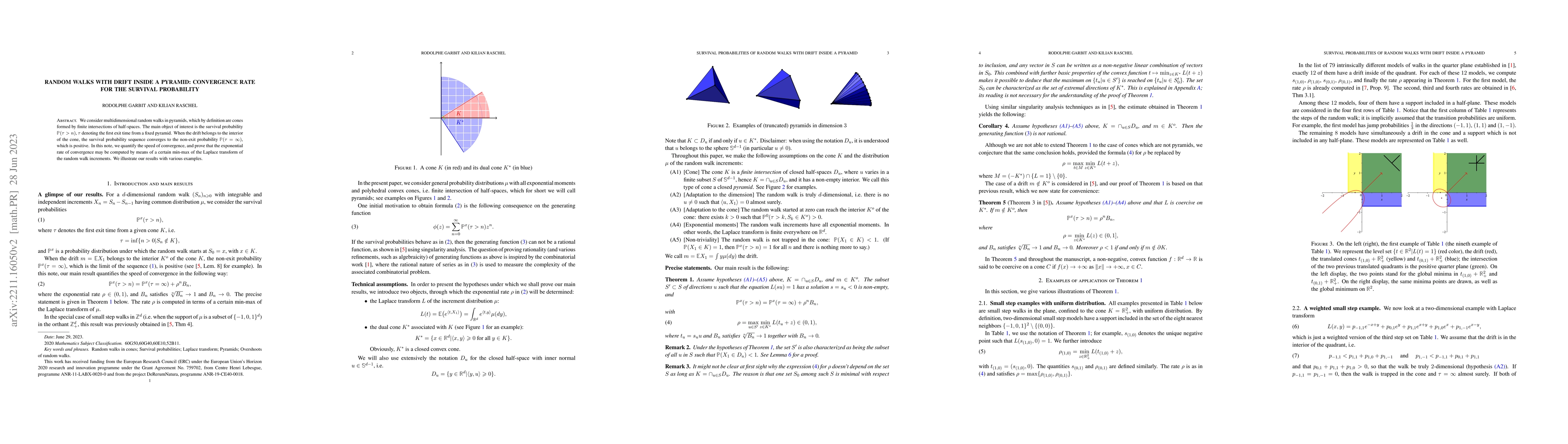 Thumbnail for Random walks with drift inside a pyramid: convergence rate for the
  survival probability