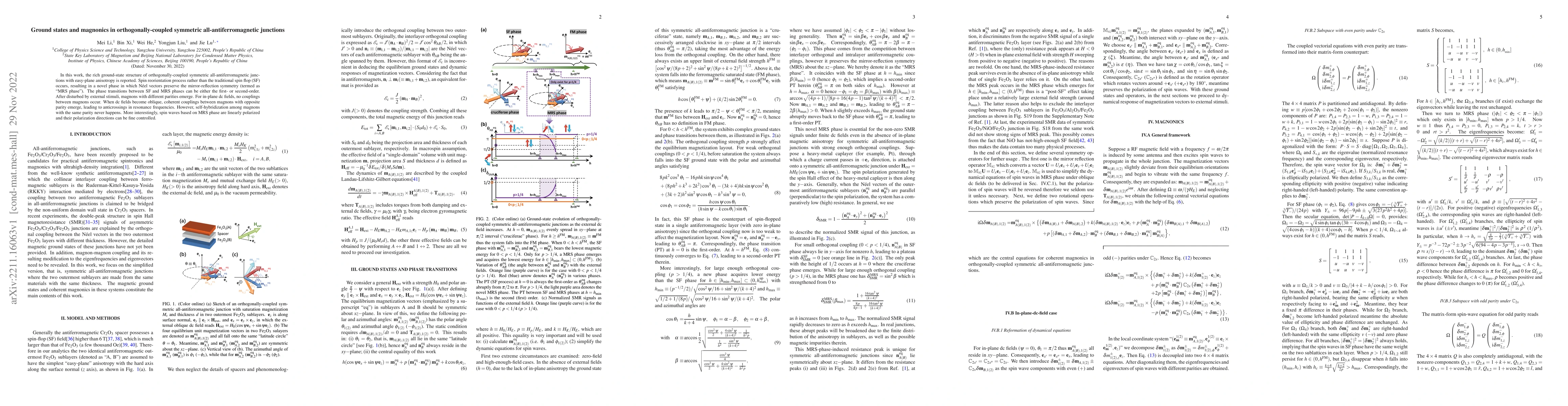 Thumbnail for Ground states and magnonics in orthogonally-coupled symmetric
  all-antiferromagnetic junctions