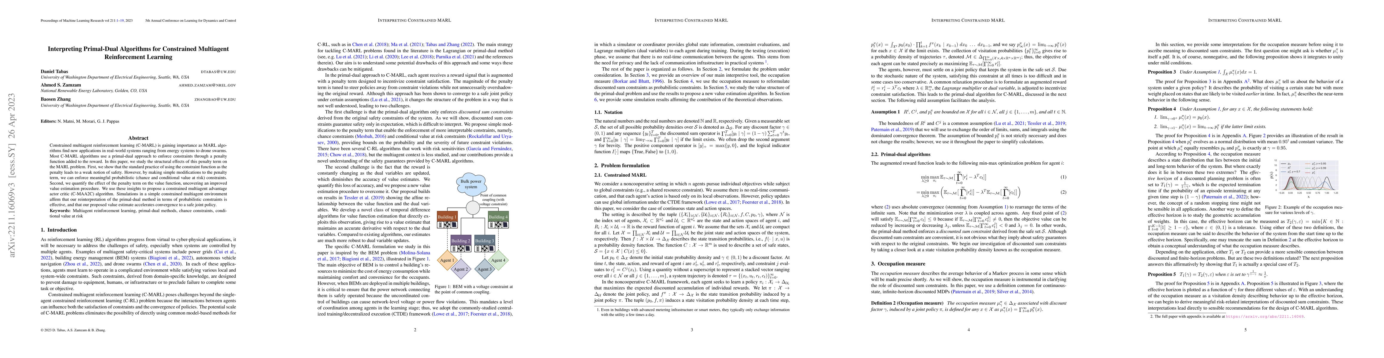 Thumbnail for Interpreting Primal-Dual Algorithms for Constrained Multiagent
  Reinforcement Learning