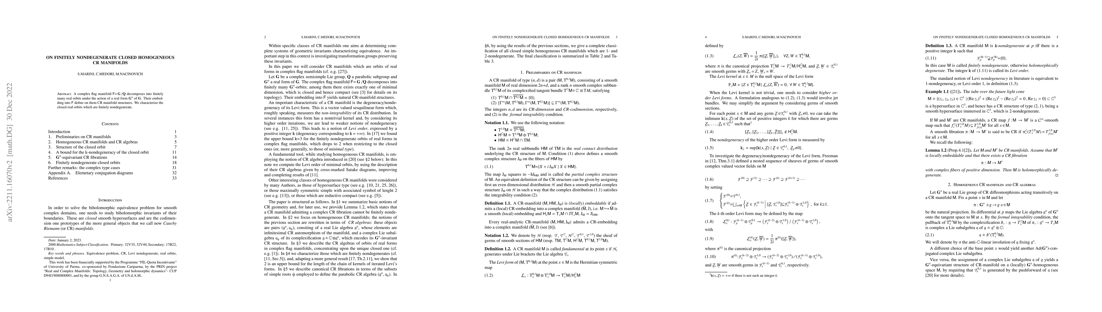 Thumbnail for On finitely nondegenerate closed homogeneous CR manifolds