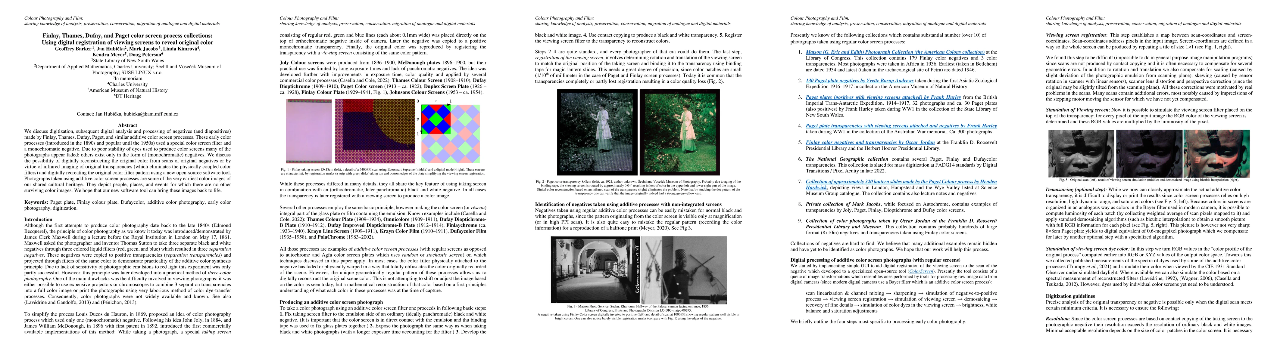 Thumbnail for Finlay, Thames, Dufay, and Paget color screen process collections: Using
  digital registration of viewing screens to reveal original color