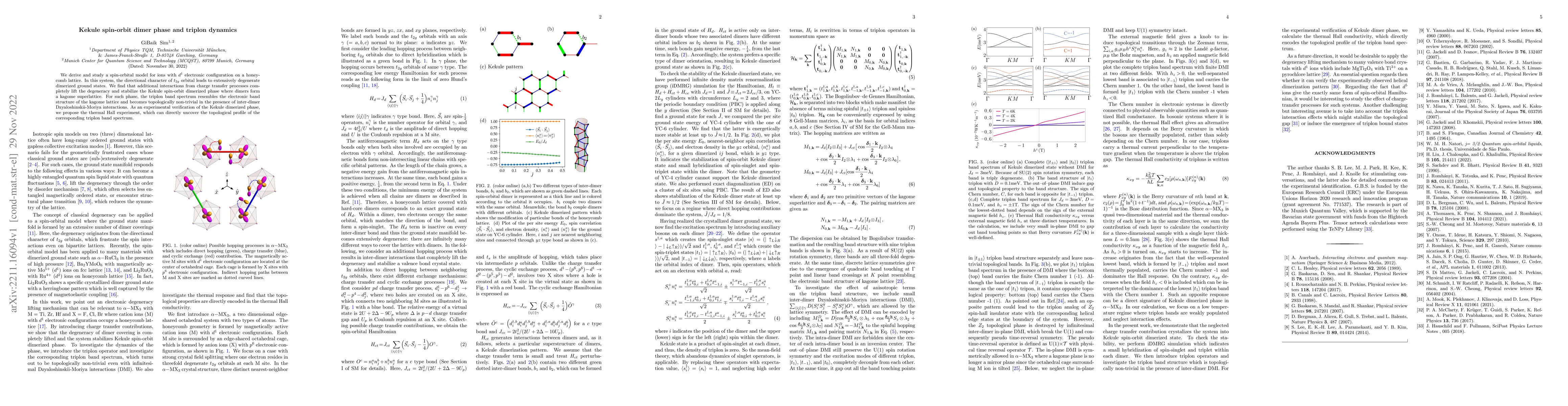 Thumbnail for Kekule spin-orbit dimer phase and triplon dynamics