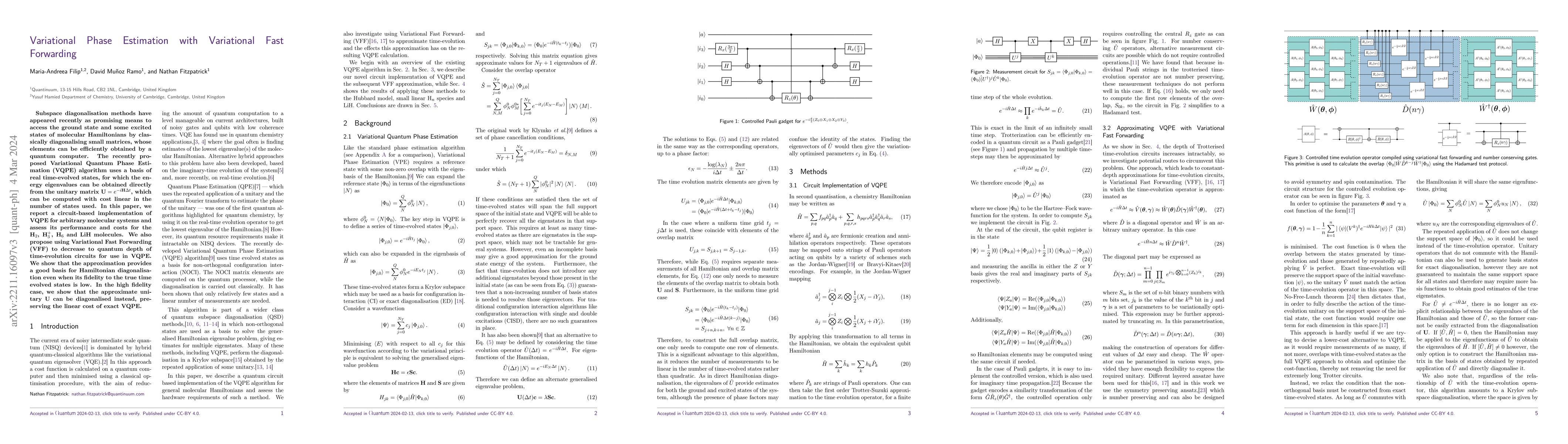 Thumbnail for Variational Phase Estimation with Variational Fast Forwarding