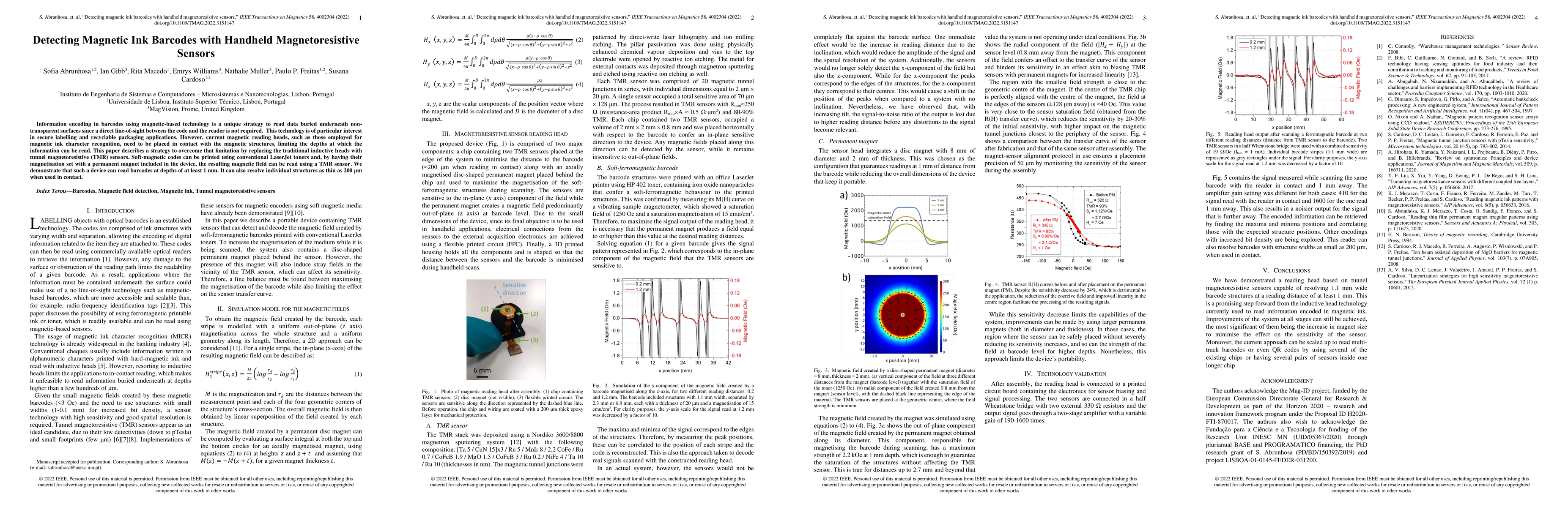 Thumbnail for Detecting Magnetic Ink Barcodes with Handheld Magnetoresistive Sensors