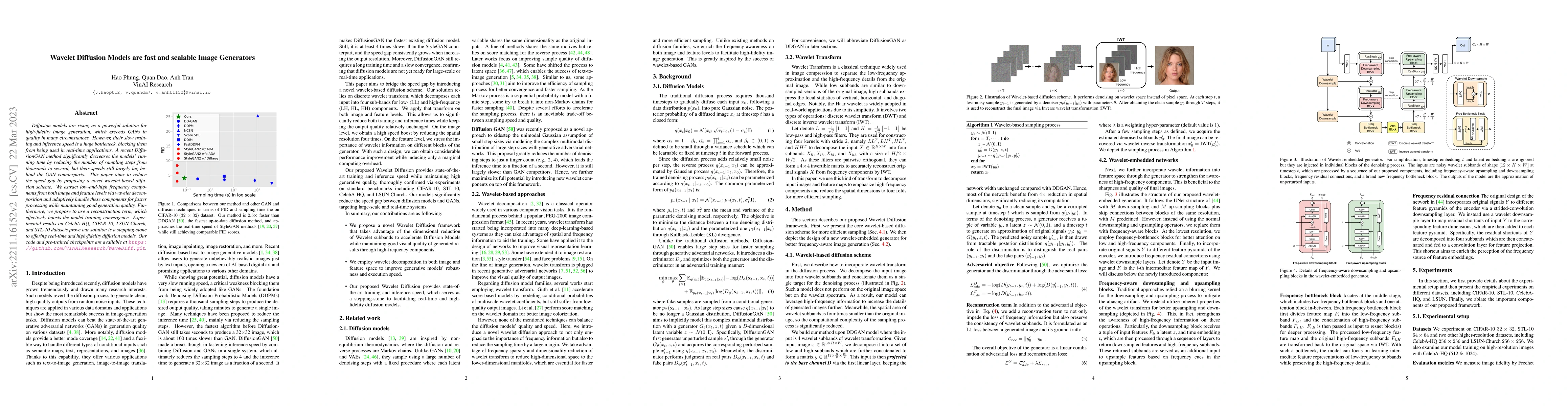 Thumbnail for Wavelet Diffusion Models are fast and scalable Image Generators