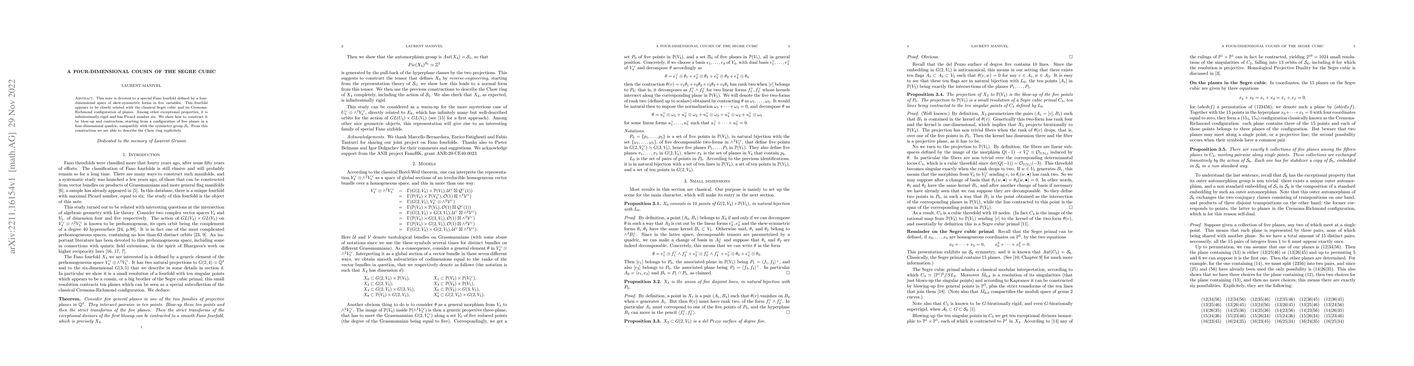 Thumbnail for A four-dimensional cousin of the Segre cubic