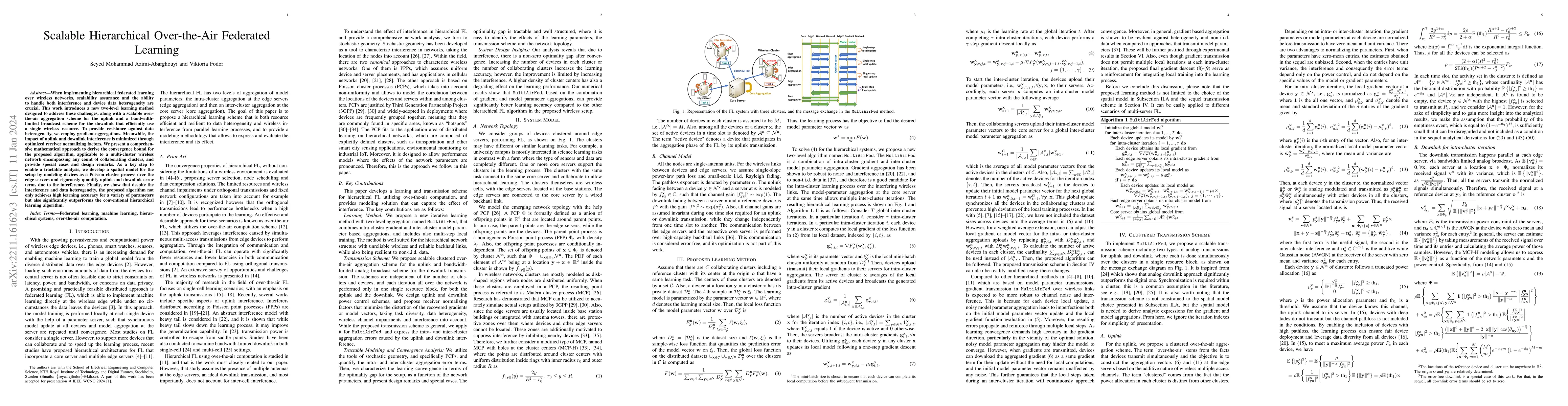 Thumbnail for Scalable Hierarchical Over-the-Air Federated Learning