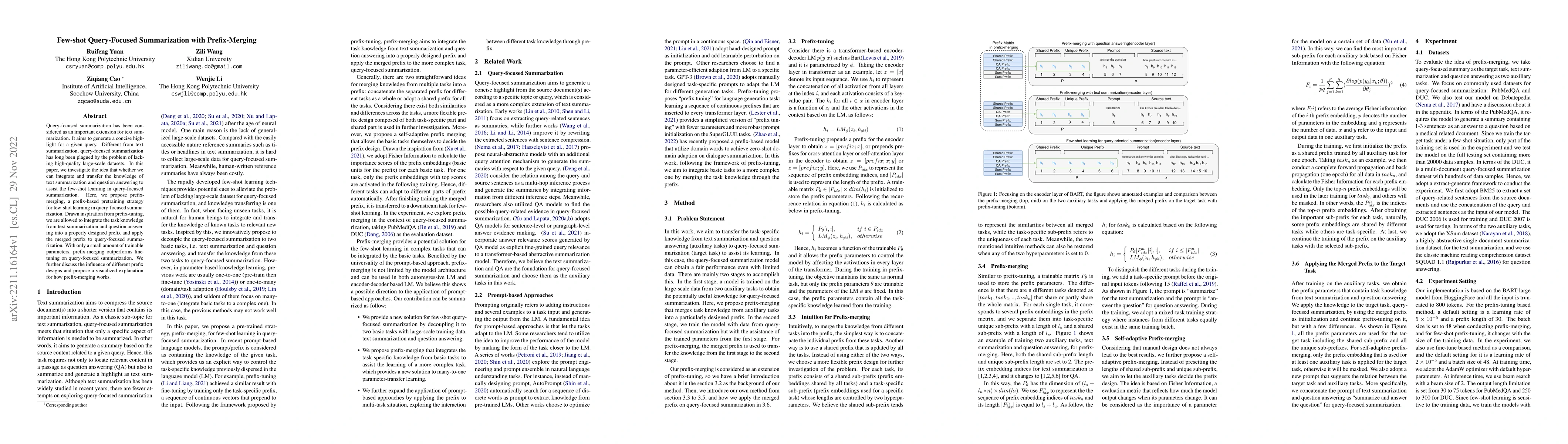 Thumbnail for Few-shot Query-Focused Summarization with Prefix-Merging