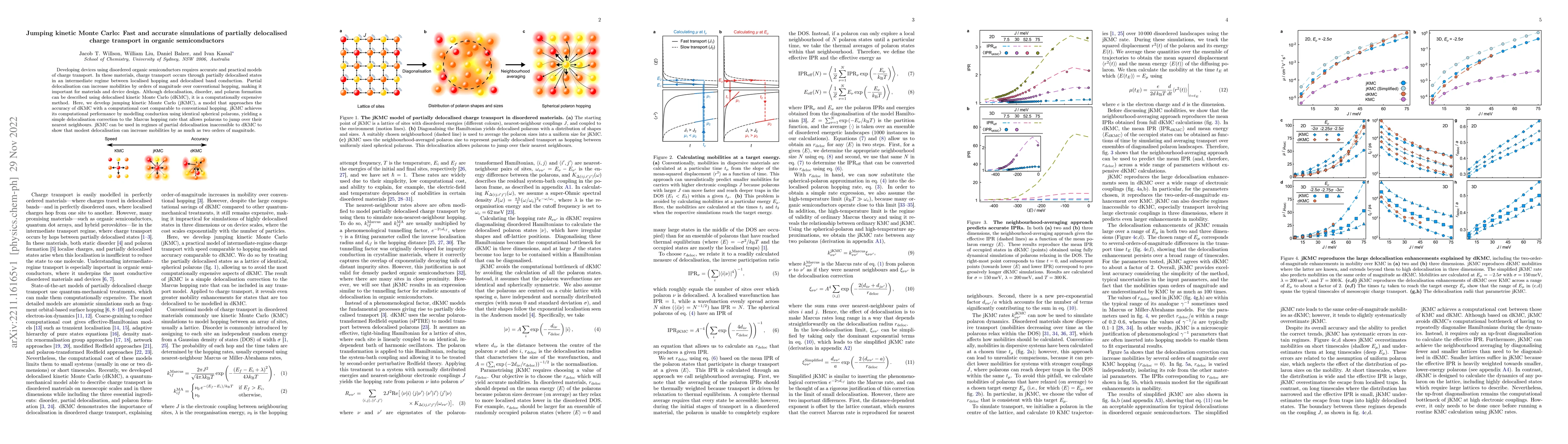 Thumbnail for Jumping kinetic Monte Carlo: Fast and accurate simulations of partially
  delocalised charge transport in organic semiconductors