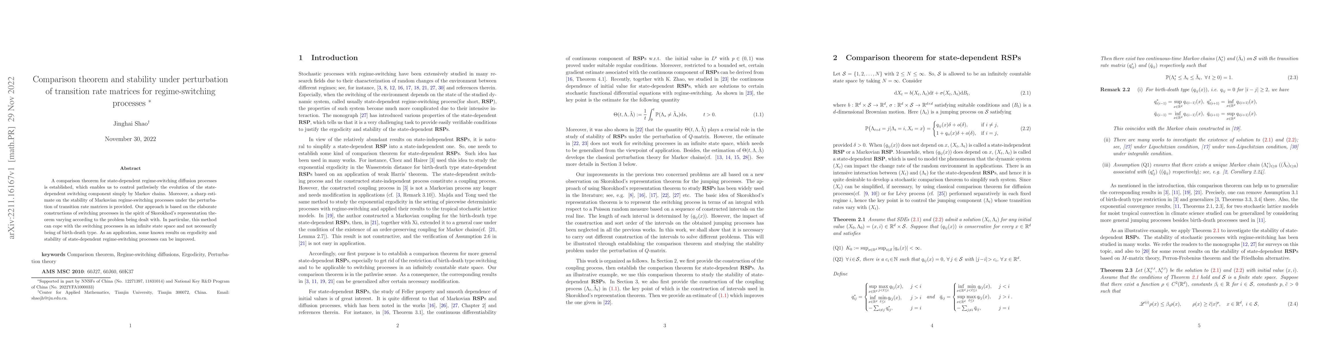 Thumbnail for Comparison theorem and stability under perturbation of transition rate
  matrices for regime-switching processes