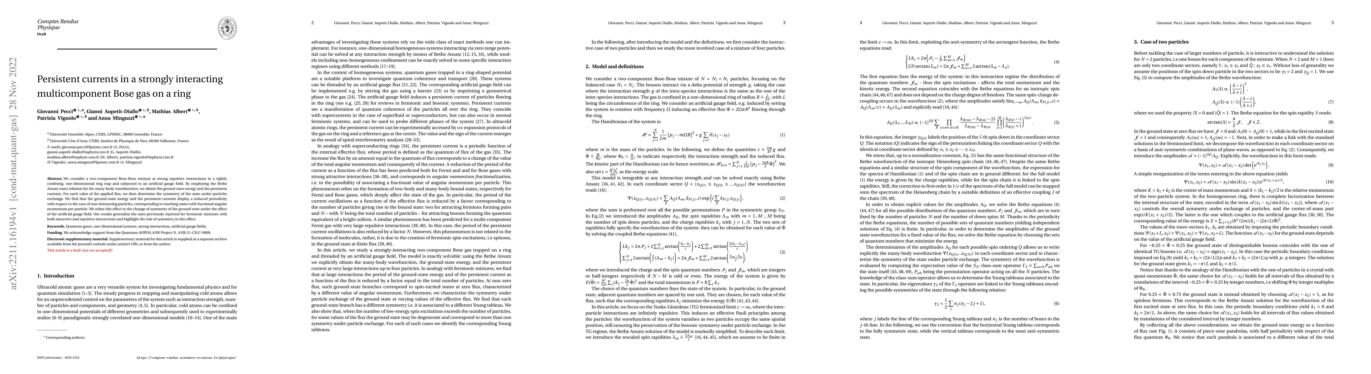Thumbnail for Persistent currents in a strongly interacting multicomponent Bose gas on
  a ring