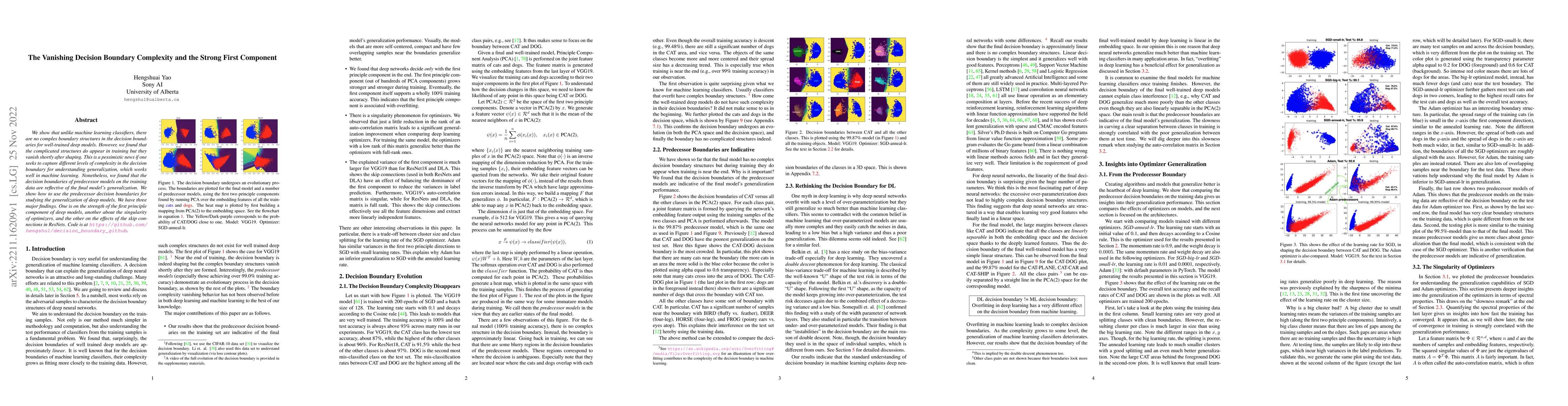Thumbnail for The Vanishing Decision Boundary Complexity and the Strong First
  Component