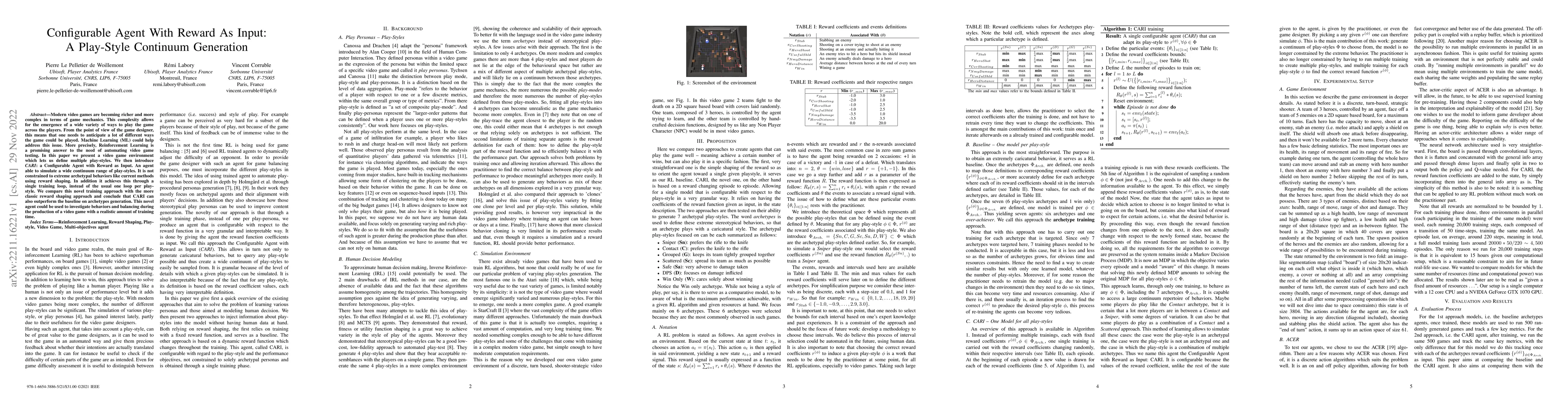Thumbnail for Configurable Agent With Reward As Input: A Play-Style Continuum
  Generation