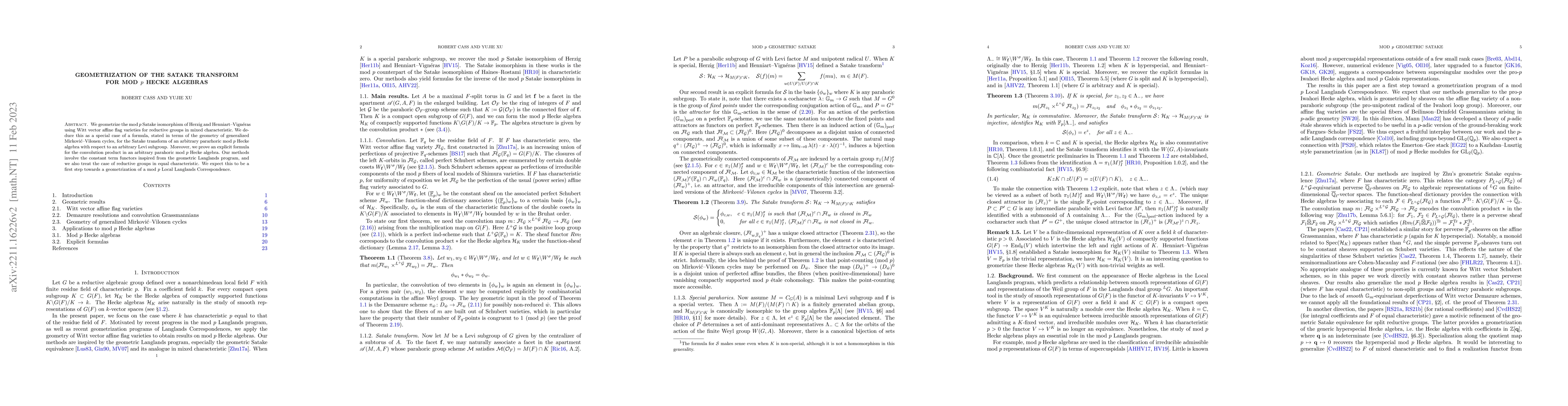 Thumbnail for Geometrization of the Satake transform for mod $p$ Hecke algebras