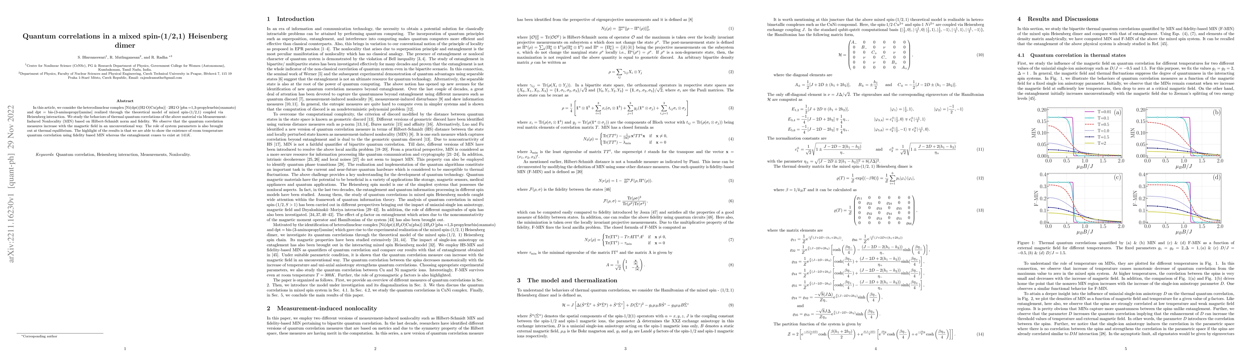 Thumbnail for Quantum correlations in a mixed spin-(1/2,1) Heisenberg dimer