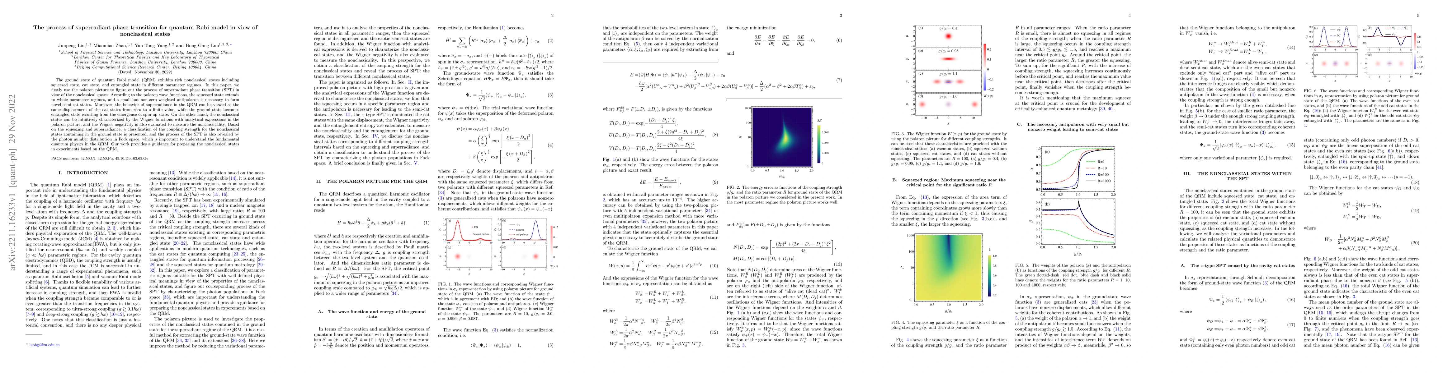 Thumbnail for The process of superradiant phase transition for quantum Rabi model in
  view of nonclassical states