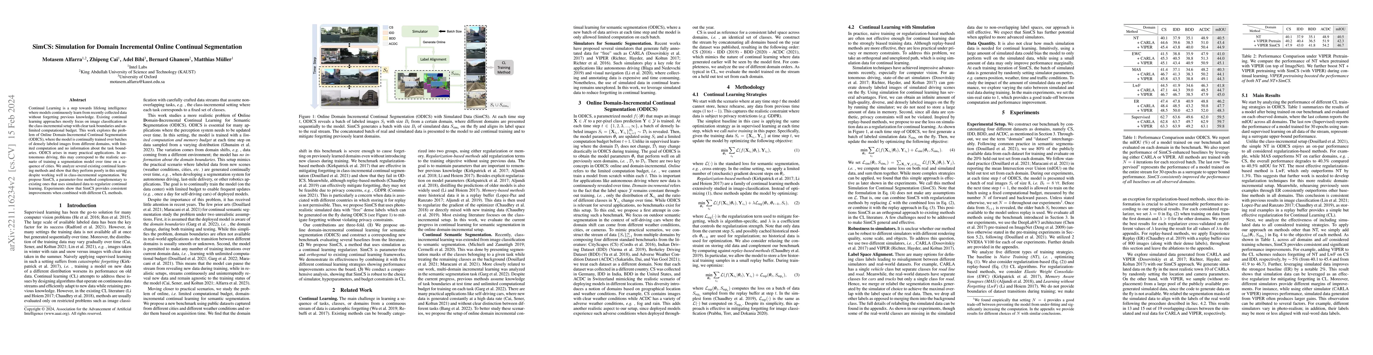 Thumbnail for SimCS: Simulation for Domain Incremental Online Continual Segmentation
