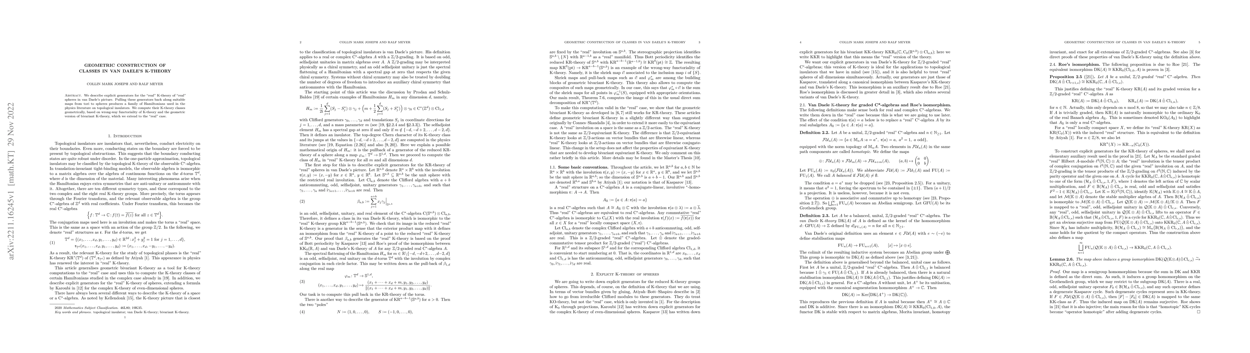 Thumbnail for Geometric construction of classes in van Daele's K-theory