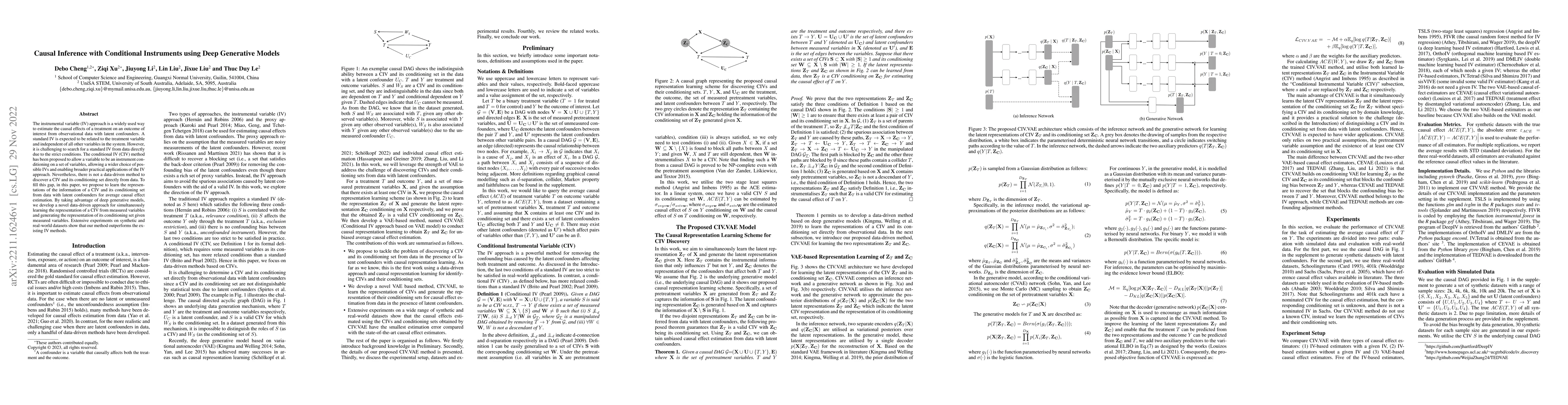 Thumbnail for Causal Inference with Conditional Instruments using Deep Generative
  Models
