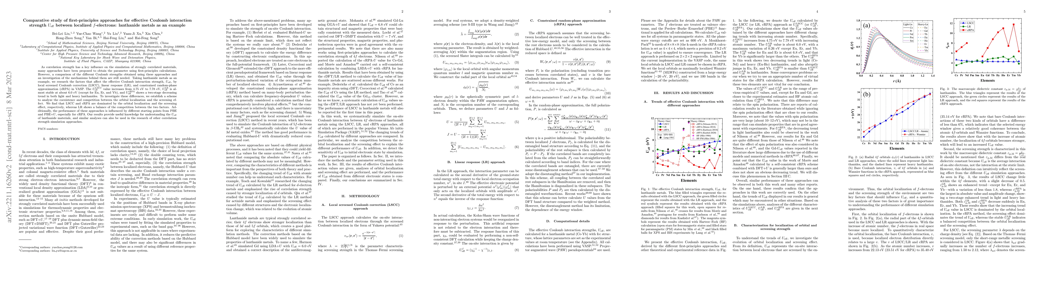 Thumbnail for Comparative study of first-principles approaches for effective Coulomb
  interaction strength $U_{\rm eff}$ between localized $f$-electrons:
  lanthanide metals as an example