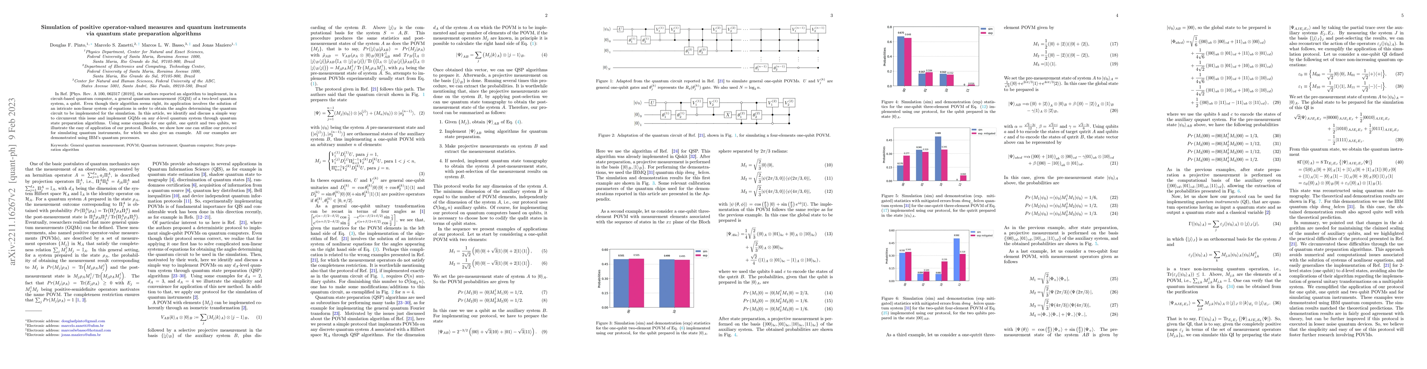 Thumbnail for Simulation of positive operator-valued measures and quantum instruments
  via quantum state preparation algorithms