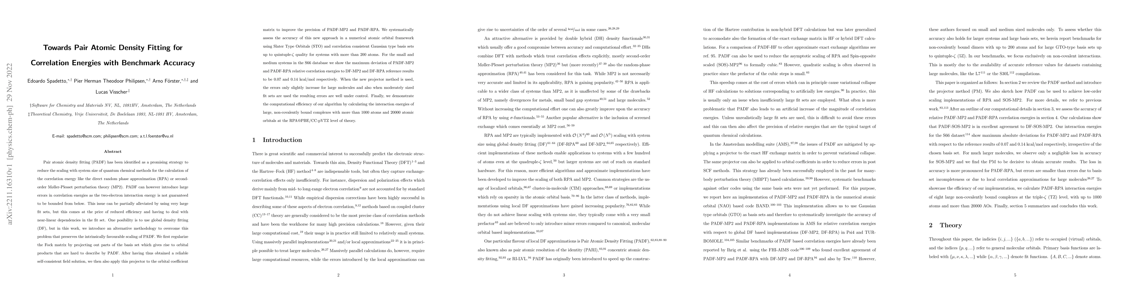 Thumbnail for Towards Pair Atomic Density Fitting for Correlation Energies with
  Benchmark Accuracy