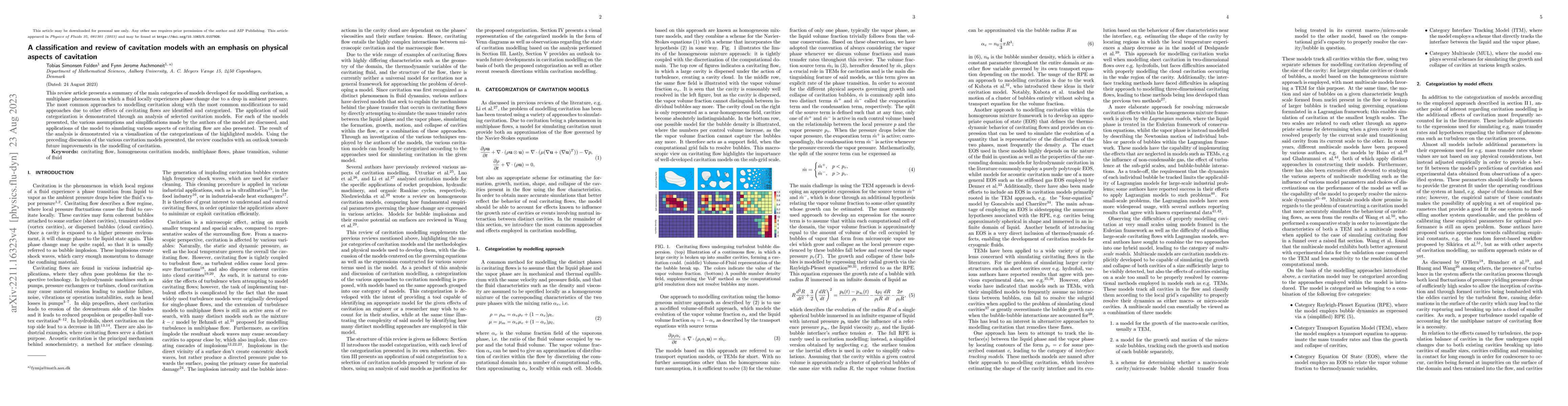 Thumbnail for A classification and review of cavitation models with an emphasis on
  physical aspects of cavitation