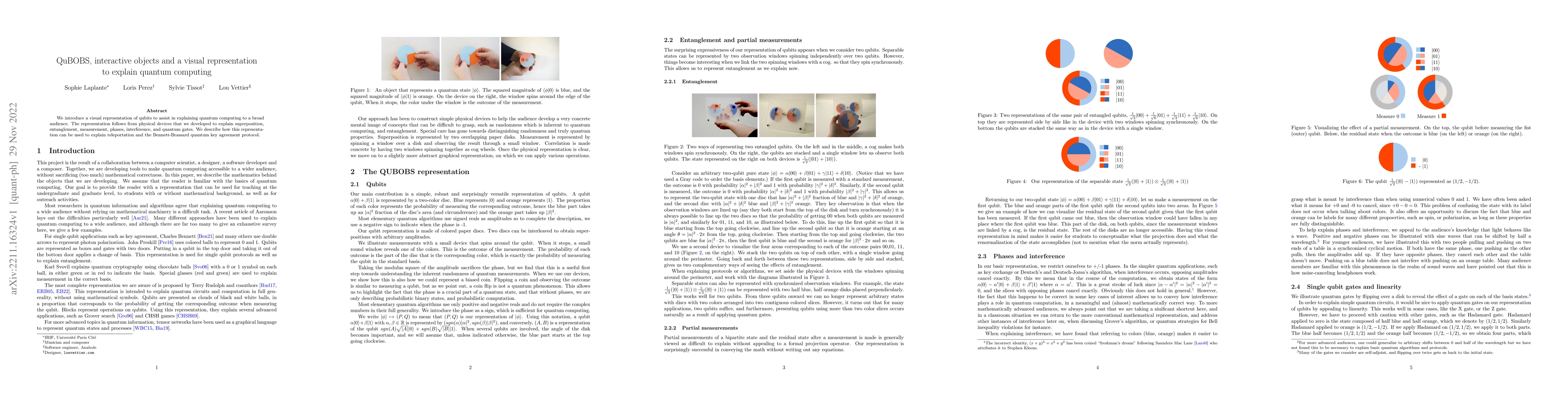 Thumbnail for QuBOBS, interactive objects and a visual representation to explain
  quantum computing