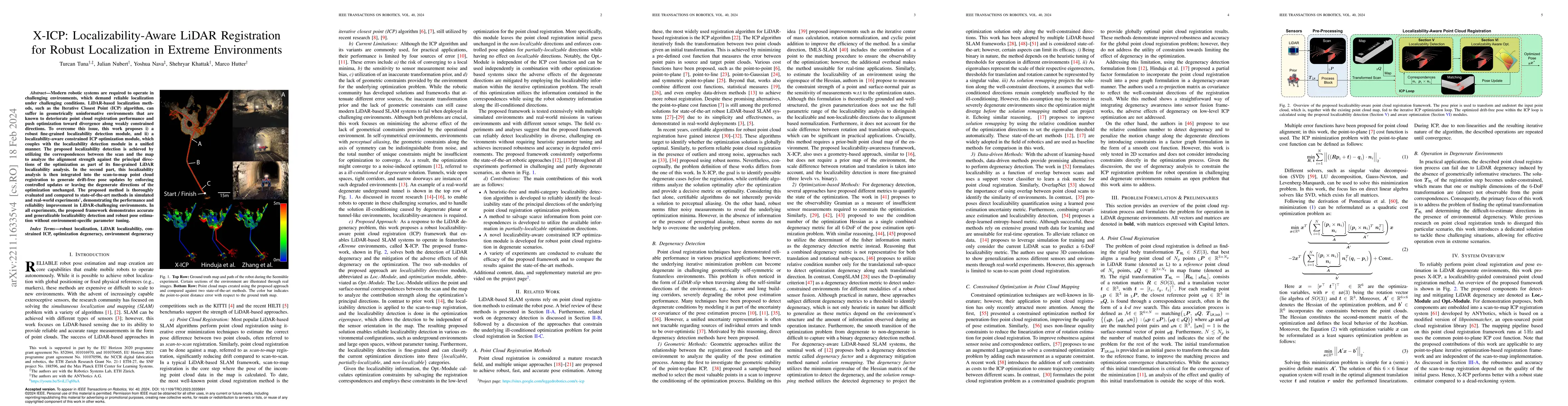 Thumbnail for X-ICP: Localizability-Aware LiDAR Registration for Robust Localization
  in Extreme Environments
