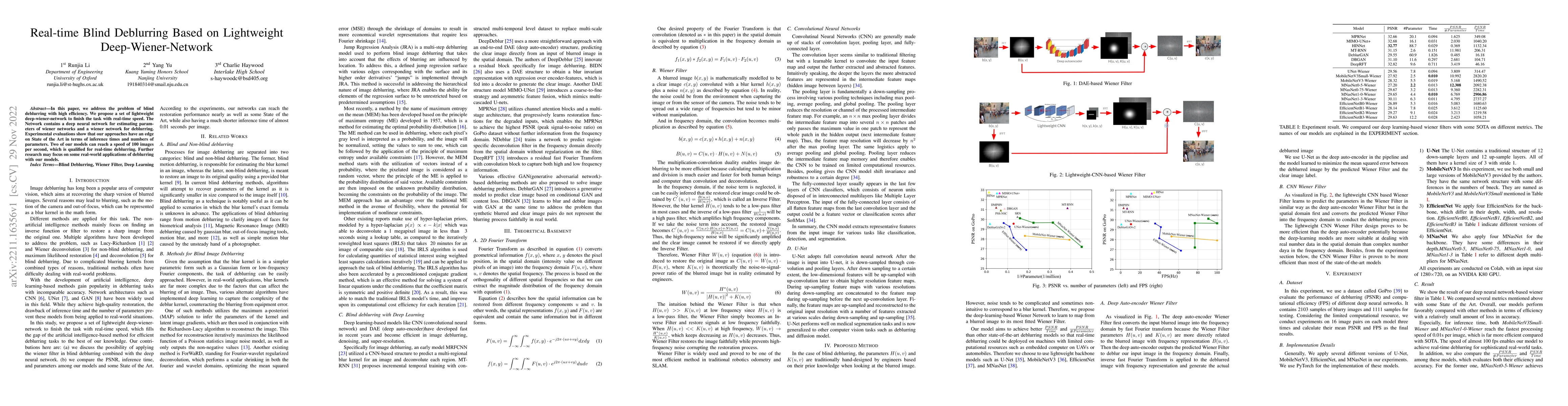 Thumbnail for Real-time Blind Deblurring Based on Lightweight Deep-Wiener-Network