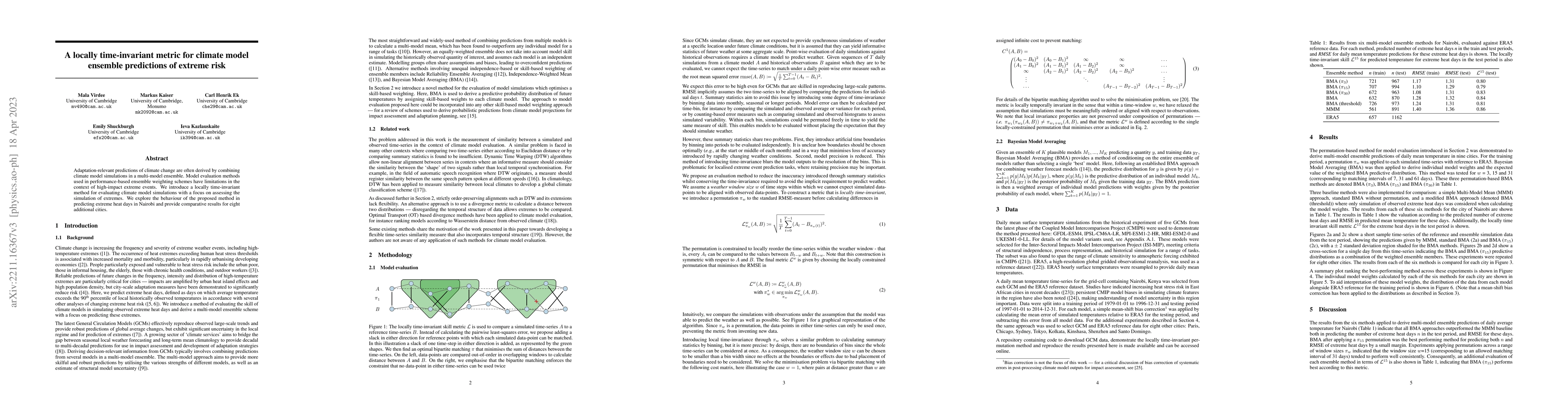 Thumbnail for A locally time-invariant metric for climate model ensemble predictions
  of extreme risk