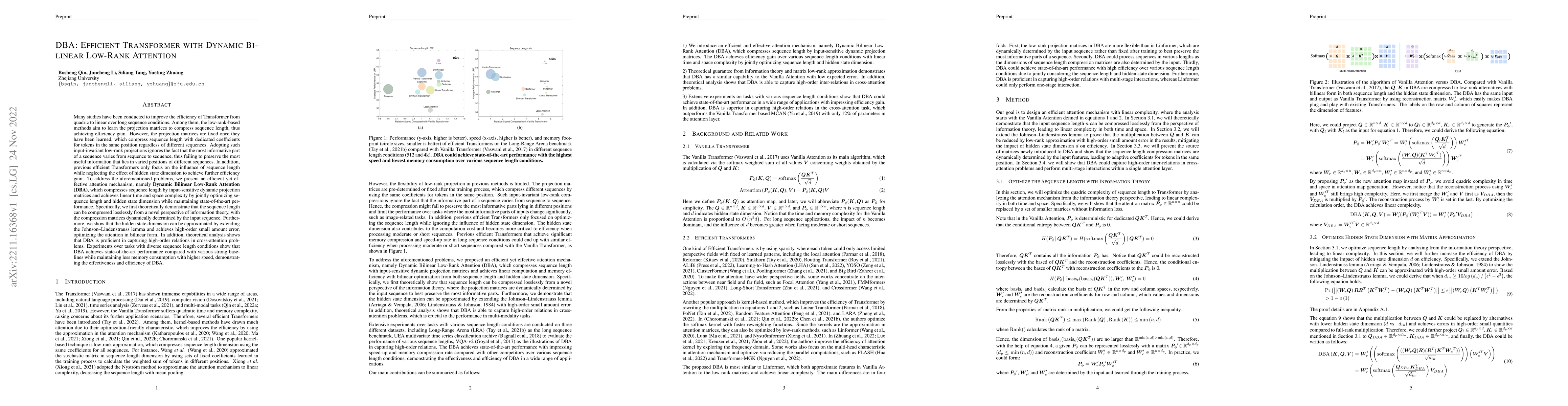 Thumbnail for DBA: Efficient Transformer with Dynamic Bilinear Low-Rank Attention