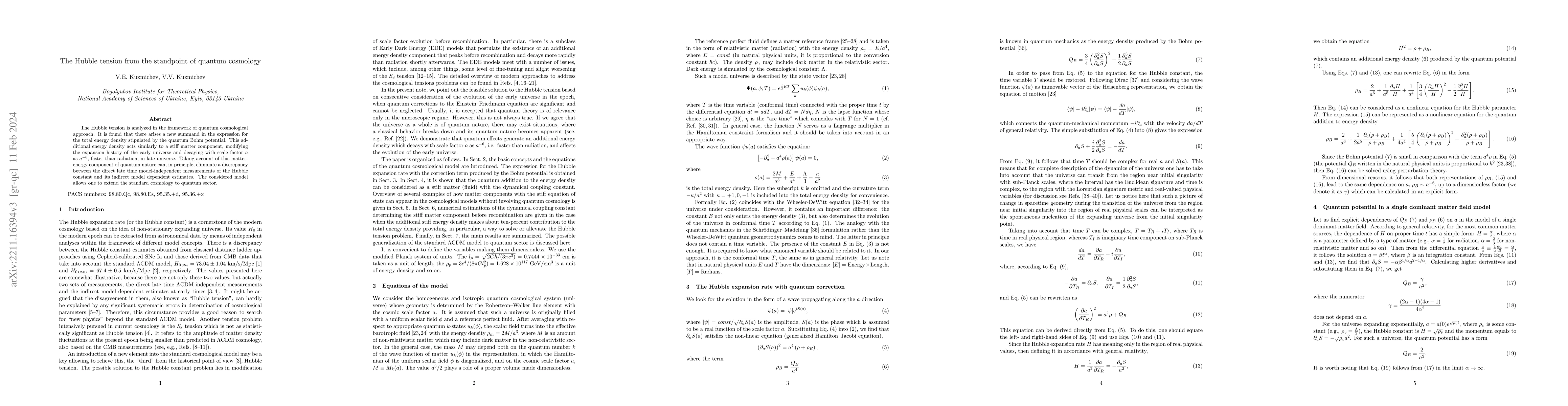 Thumbnail for The Hubble tension from the standpoint of quantum cosmology