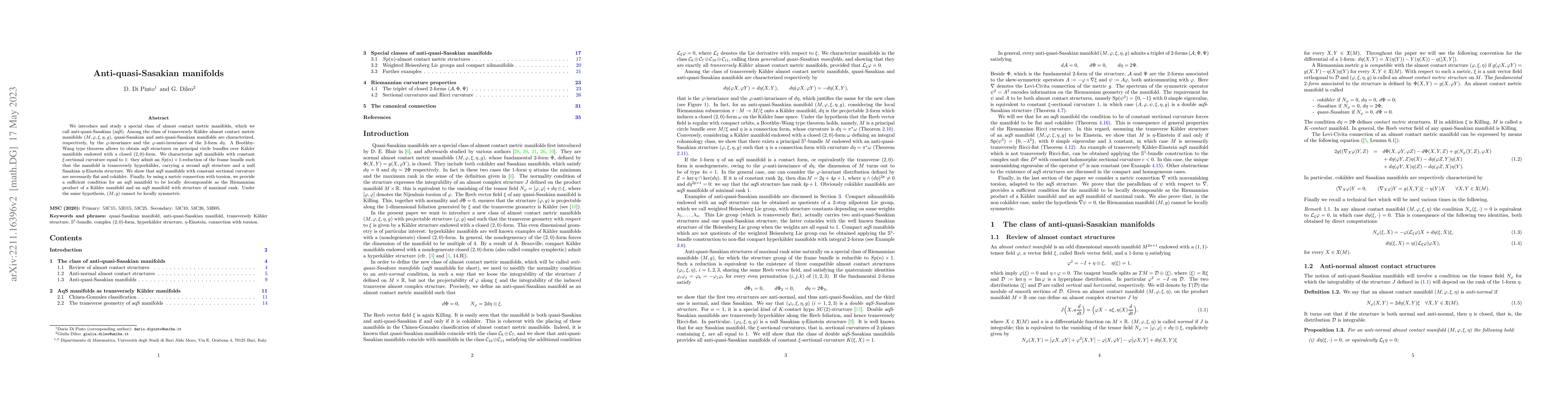 Thumbnail for Anti-quasi-Sasakian manifolds