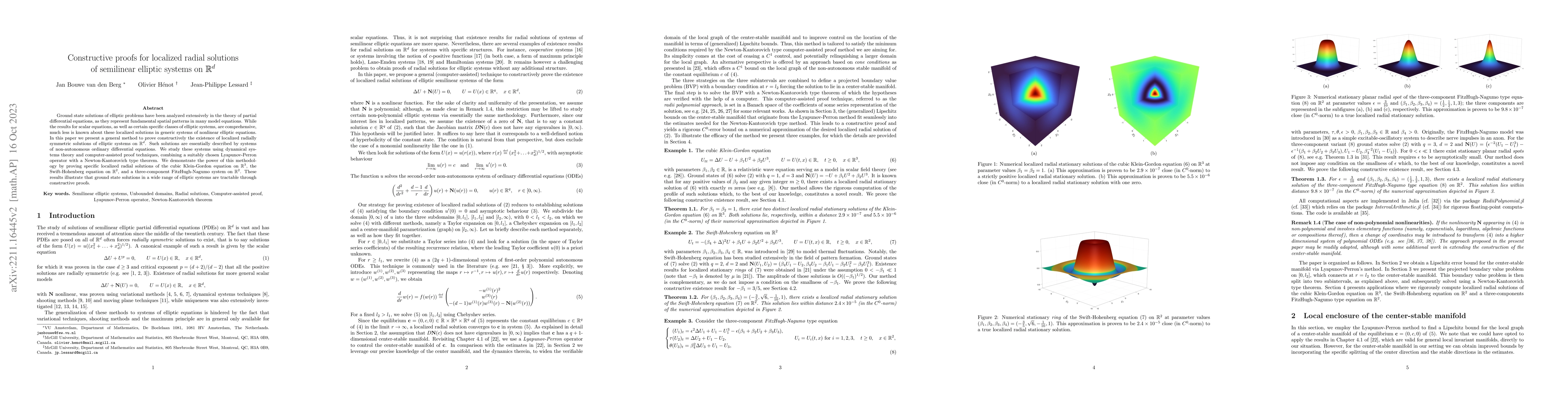 Thumbnail for Constructive proofs for localized radial solutions of semilinear
  elliptic systems on $\mathbb{R}^d$