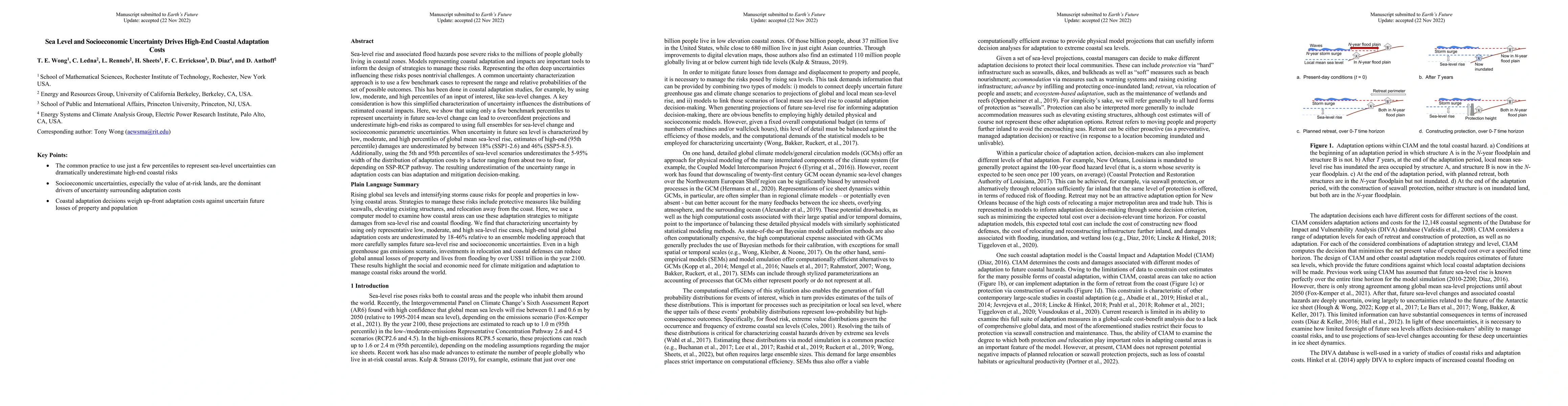 Thumbnail for Sea Level and Socioeconomic Uncertainty Drives High-End Coastal
  Adaptation Costs