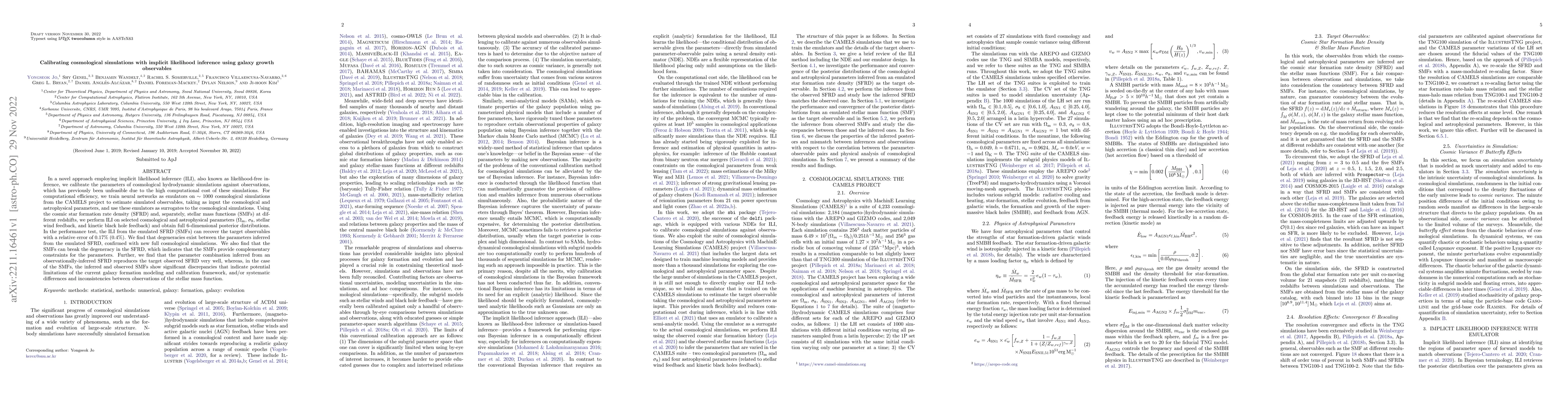 Thumbnail for Calibrating cosmological simulations with implicit likelihood inference
  using galaxy growth observables